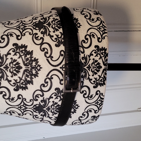 Trafalgar men's size 36" black leather croc embossed belt Made in USA - Picture 3 of 14